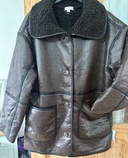 TOPSHOP Brown Faux Shearling