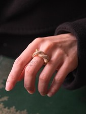 18K Gold Plated Silver Knot Ring | Pavé Sparkle | Statement Tied Design