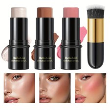 Waterproof 3 in 1 Blush, Contour and Highlighter Combination Set