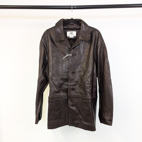 Men zara 100 leather - leather, jacket