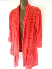 Joseph Ribkoff Orange Waterfall cardigan 10/12 textured stripes (9288