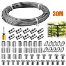 Garden Fence Wire Rope Kit 30M Stainless Steel Cable Wire Rope Catenary Wire Kit