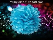 Turquoise Tissue Pom Poms