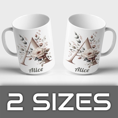 Personalised floral mug cup - mug,