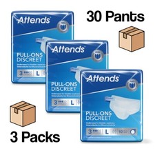 Adult Discreet Nappies Incontinence Pull up Pants ATTENDS 3L LARGE 30 Pack