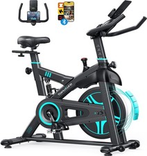 Quiet Magnetic Spin Bike w/ APP, 15kg Flywheel, Shock Absorption & 350lb Cap
