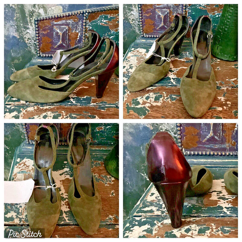 Womens shoes green suede mary - shoes,