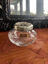 Doulton International Crystal Rose Bowl, Czech Cut Glass, Silver Plated Lattice