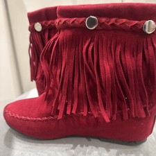 Ankle Boots With Studs &fringe Detail