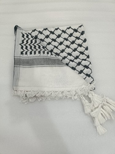 Black and white keffiyeh - black,