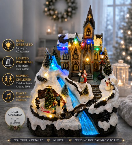 Church christmas village - church,