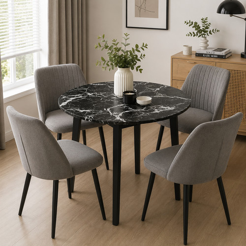 Round dining table - 90cm, marble