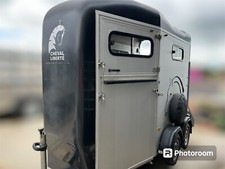 Cheval black and silver single horse box 