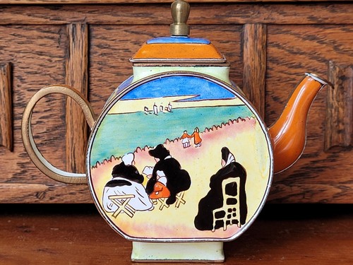 Trade aid enamel teapot - trade,