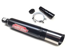 1x Cherry Bomb Slash Cut Black 3.5" Rear Silencer + Mtg + Bracket + Reducer
