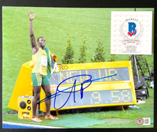 USAIN BOLT SIGNED 8X10 PHOTO RUNNER SPRINTER OLYMPICS JAMAICA 9.58 2012 2016 BAS