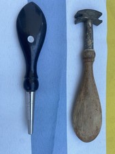 Antique Real Diamond Tips  Glass Window Cutter Glazier Pair Tools Ebony Handle