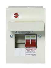 Wylex NM206 2-Way Metal Consumer Unit 63A with Mainswitch