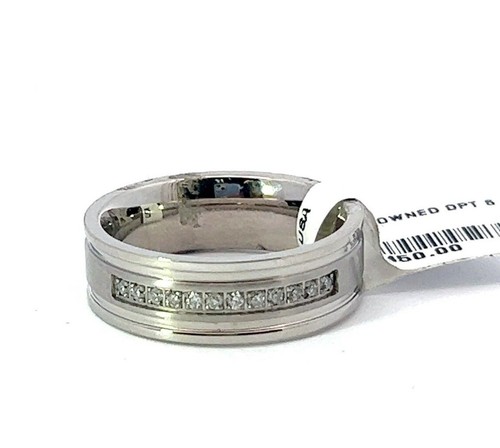 7mm stainless steel 12ctw - steel, .12ctw