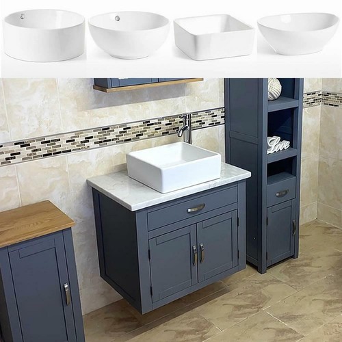 Grey bathroom wall hung - grey,