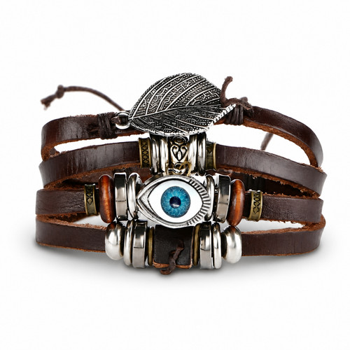 Evil eye bracelet - bracelet, leaf
