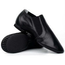 Girls/womens Black Jazz Shoe,Genuine Leather Split Sole -SIZE 42/UK 7 NEW