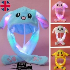 UK Seller Pikachu Rabbit Hat Plush Moving Ears Pressing with Airbag Cap Fun