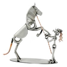 Handmade Steel Girl with Horse