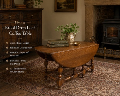 Vintage elm ercol coffee - elm,