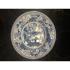 Vntge Johnson Brothers of England Blue Historic America Chicago Rimmed Soup Bowl