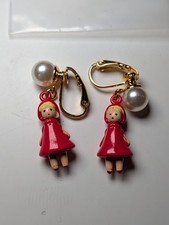 Les nereides N2 Gold Tone & Red Riding Hood Drop Earrings RRP £110