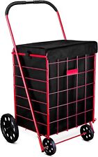 (BAG)Folding Grocery Basket Cart Shopping Wheel Large Utility Laundry18"X15"X24"