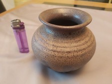 West German Vintage  Steuler 3/10 Vase Matt Brown Bubbly Lava