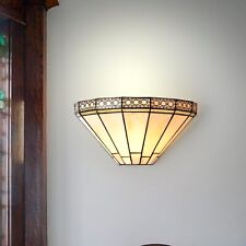 MISSION TIFFANY STYLE HANDCRAFTED GLASS WALL LIGHT WALL FIXING INCLUDED