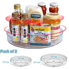 2pcs Lazy-Susan Organiser Spice Rack Fridge-Turntable Condiment Holder 23CM+27CM