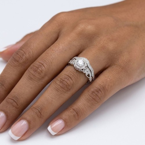 Side stone engagement ring set - stone,