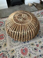 Vintage Bamboo and Wicker Franco Albini Style Lobster Pot Footstool / Ottoman