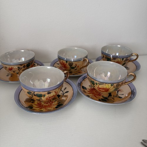 Hand painted japanese tea - painted, set