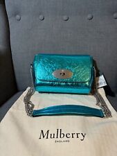 Mulberry Lily Top Handle in Crinkled Metallic Portabello Blue Shoulder Bag