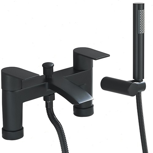 Black bathroom bath - black,