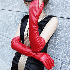 1 Pair Long Elbow Gloves Patent Leather Gloves Dance Performance Gloves Elegant