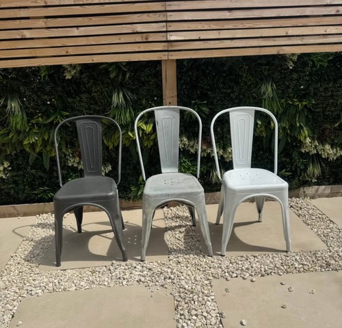 Tolix style metal chairs - -,