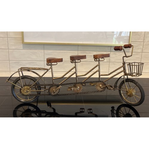 Gold metal tandem bicycle - gold,