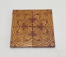 Set of 4 Antique 4" Encaustic