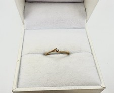 VTG Antique Dainty 10k Yellow Gold Bypass Diamond Ring SZ5.75 Simple Repair Read