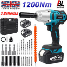 1200Nm Cordless Impact Wrench Set 1/2" Drill Gun /2 Battery for Makita 18V