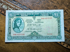 IRISH LADY LAVERY REDMOND £1 POUND BANKNOTE CENTERAL BANK 1954 IRELAND SCARCE