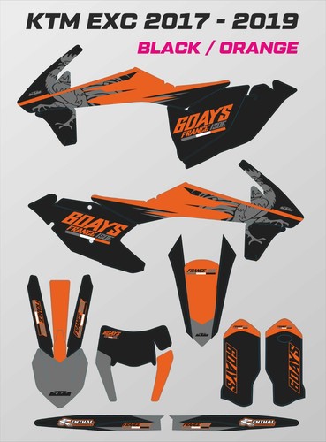 Ktm enduro exc graphics - graphics, black