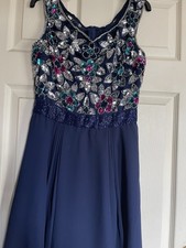 Navy Blue Sequin Top Prom