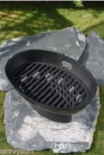 Cast Iron Fire Pit Fire Bowl Boat Fire Basket Camp Cooker Barbeque Firepit BBQ